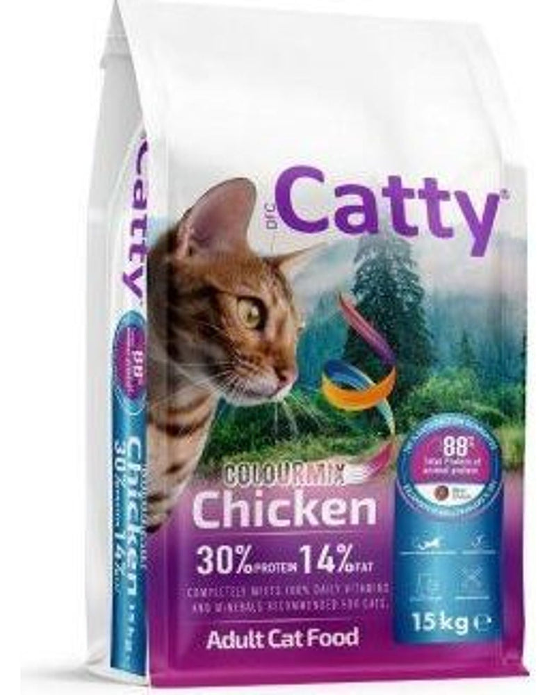 Catty Colourmix Tavuklu Renkli Taneli Yetişkin Kedi Maması 15 kg