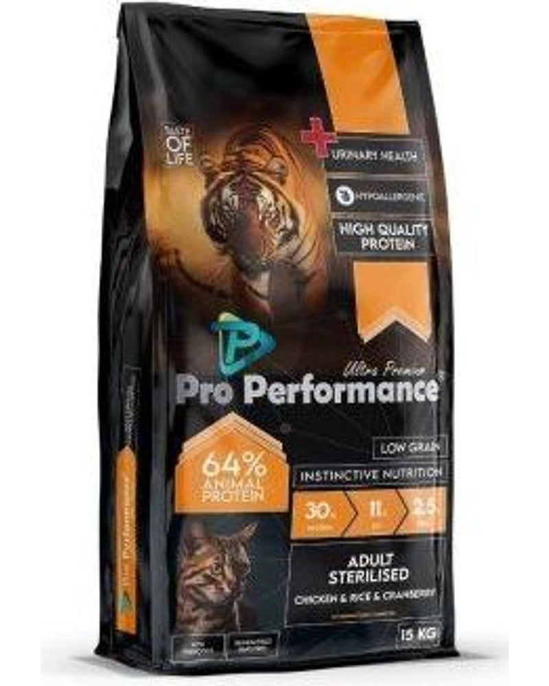 Pro Performance Tavuk-Pirinçli Kısırlaştırılmış Kedi Maması 15 kg
