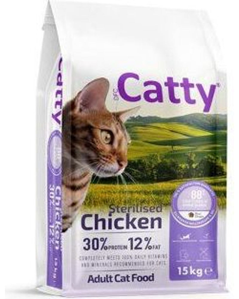 Catty Tavuklu Kısırlaştırılmış Yetişkin Kedi Maması 15 kg