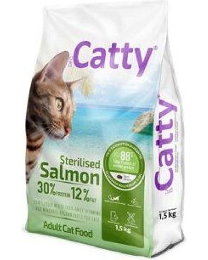 Catty Somonlu Kısırlaştırılmış Yetişkin Kedi Maması 1,5 kg