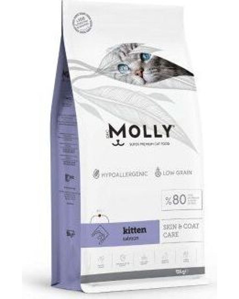 Molly Düşük Tahıllı Somonlu Yavru Kedi Maması 15 kg