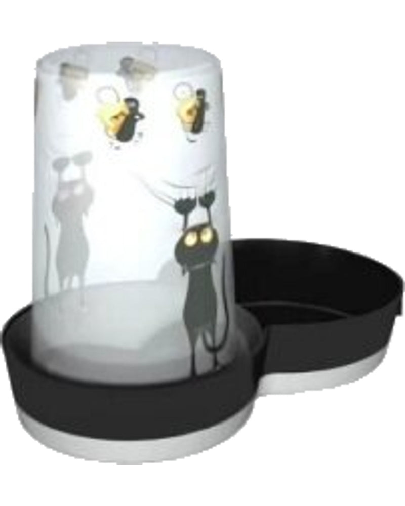 Moderna Trendy Kaymaz Tabanlı Desenli Kedi Mama-Su Kabı 1,5 L
