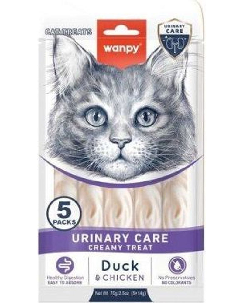 Wanpy İdrar Yolu Destekli Ördekli Sıvı Krema Kedi Ödülü 5x14 gr