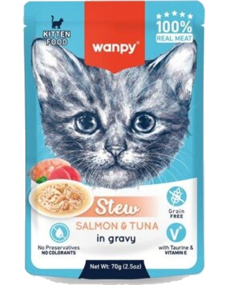 Wanpy Sosta Ton Balıklı ve Somonlu Yavru Yaş Kedi Maması 70 gr