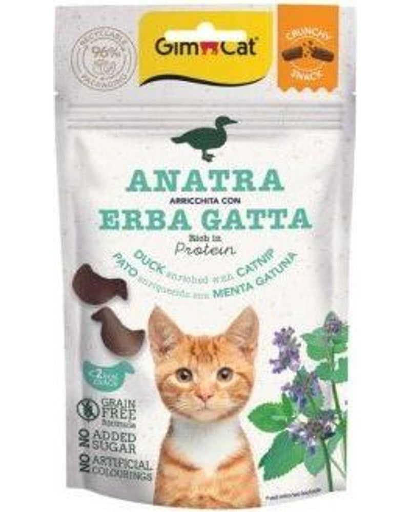 Gimcat Crunchy Tahılsız Ördekli ve Kedi Otlu Kedi Ödülü 50 gr