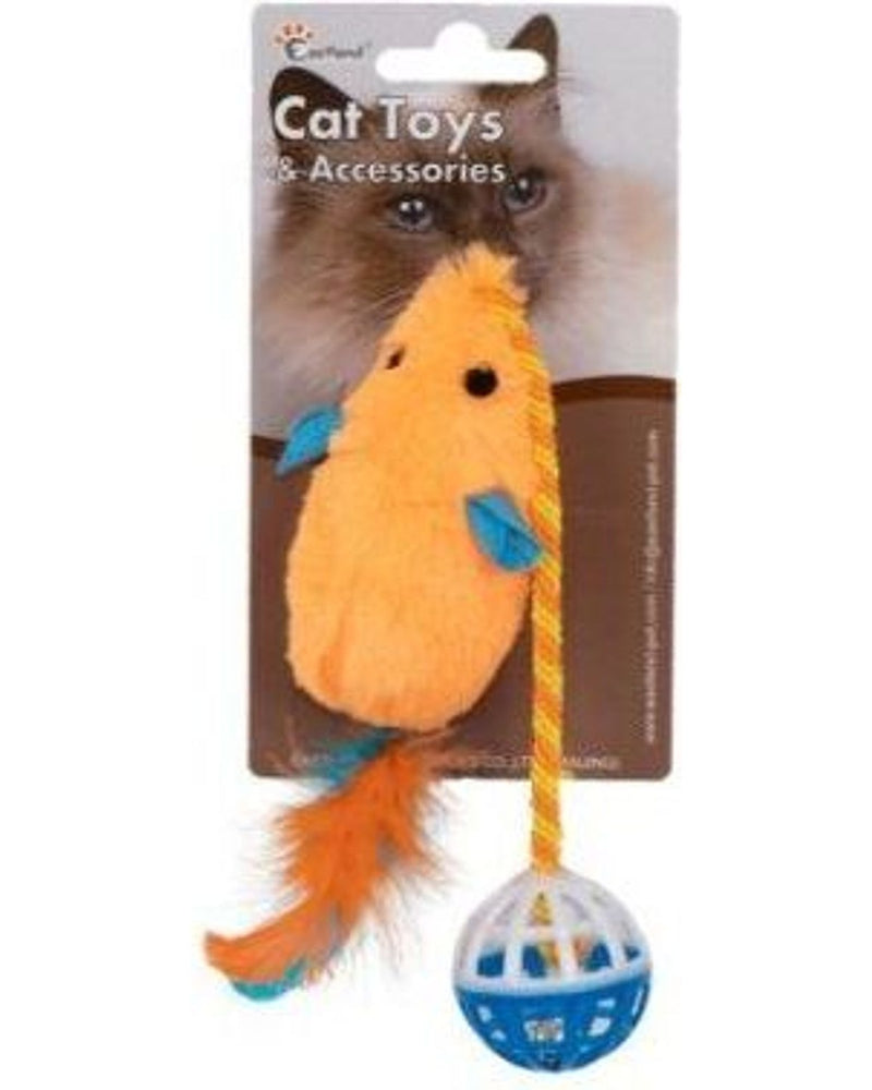 Eastland Tüylü ve Zilli Peluş Fare Kedi Oyuncağı 28 cm