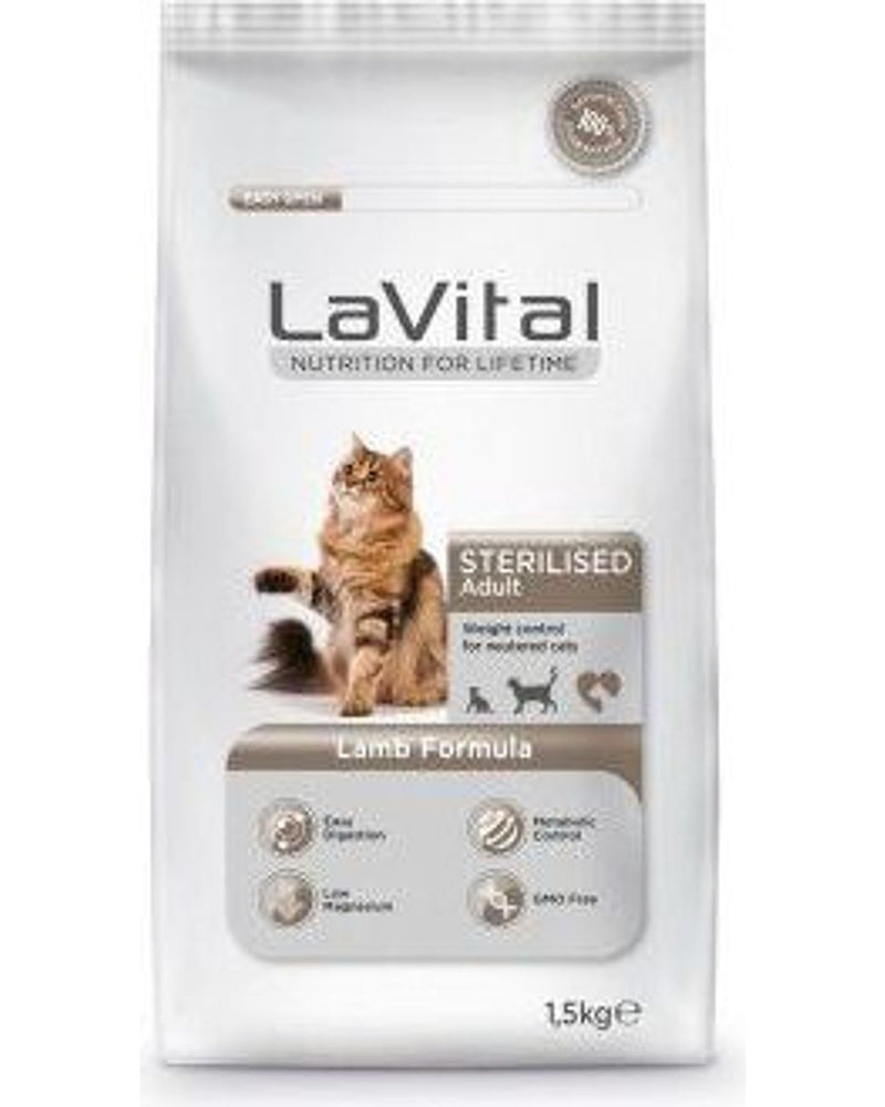 LaVital Kuzu Etli Kısırlaştırılmış Kedi Maması 1,5 kg