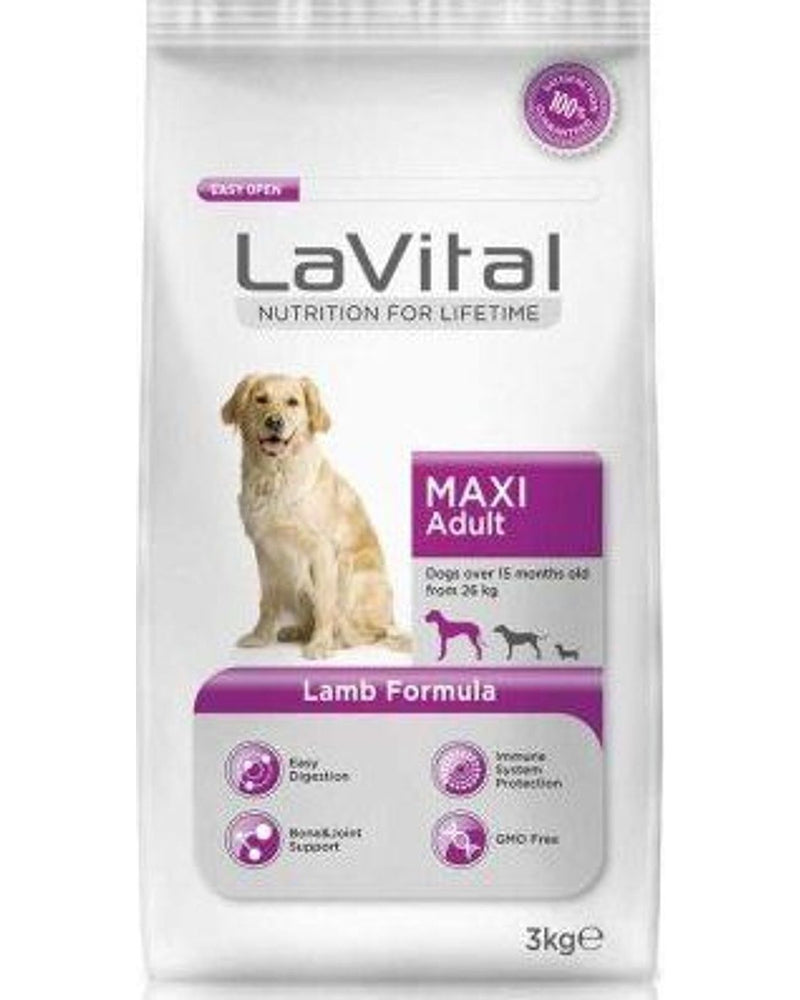 LaVital Kuzu Etli Büyük Irk Yetişkin Köpek Maması 3 kg