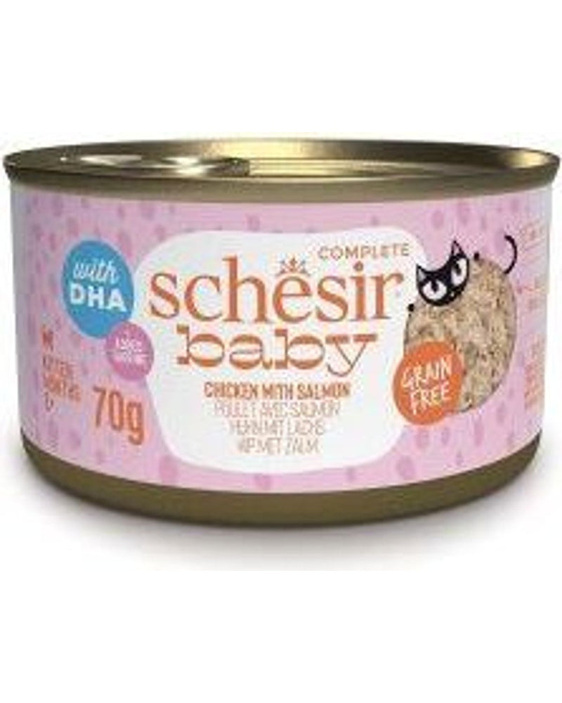 Schesir Et Suyunda Tavuk ve Somonlu Yavru Kedi Konservesi 70 gr
