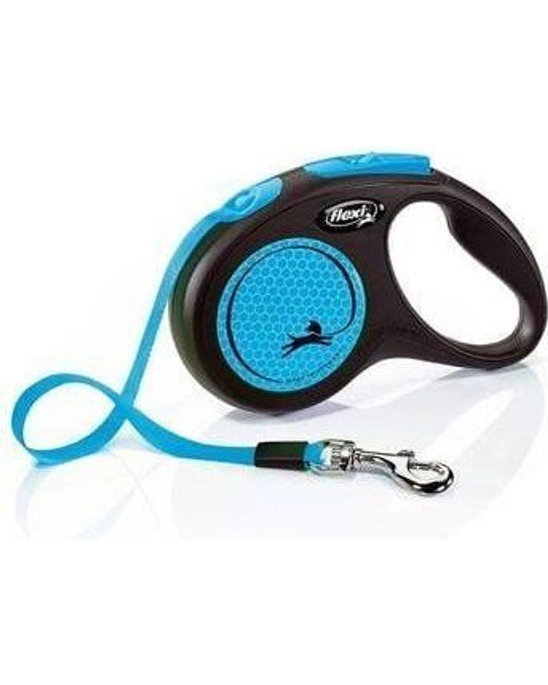 Flexi Neon Mavi 5 m Otomatik Şerit Köpek Tasması (Small)