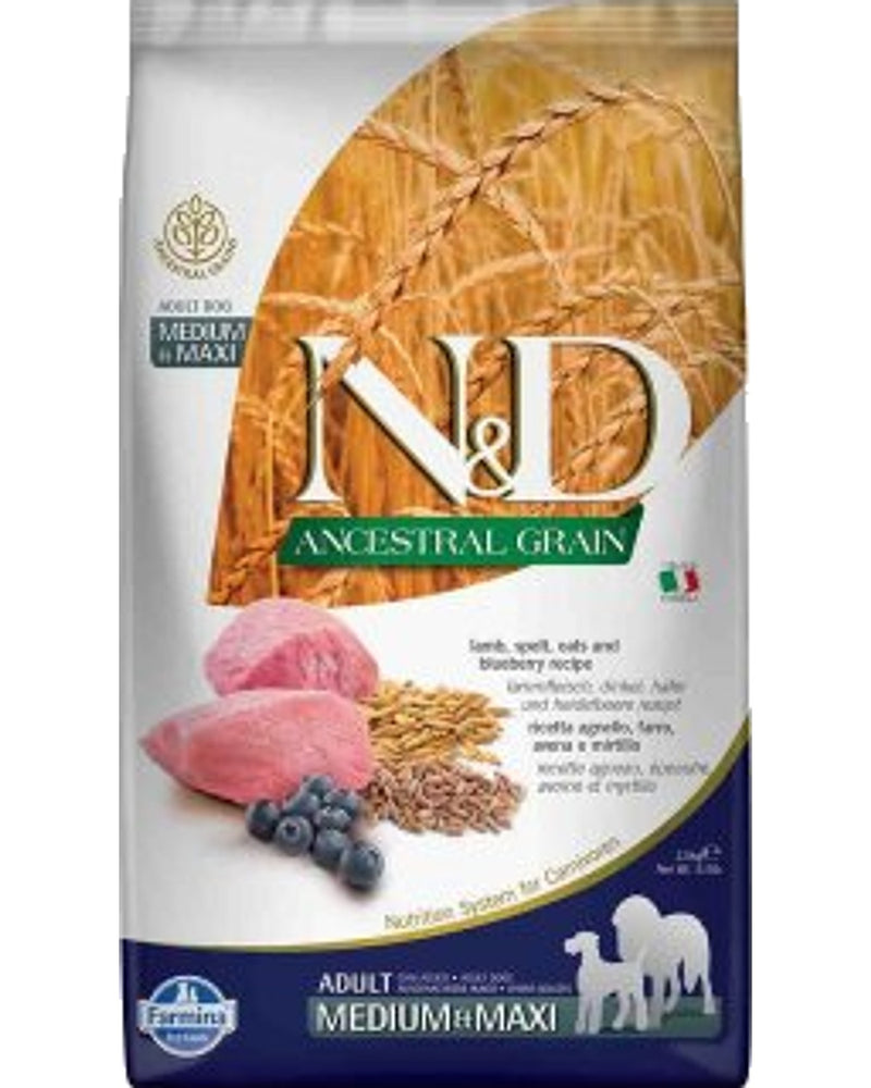 N&D Kuzulu Yaban Mersinli Orta-Büyük Irk Köpek Maması 2,5 kg