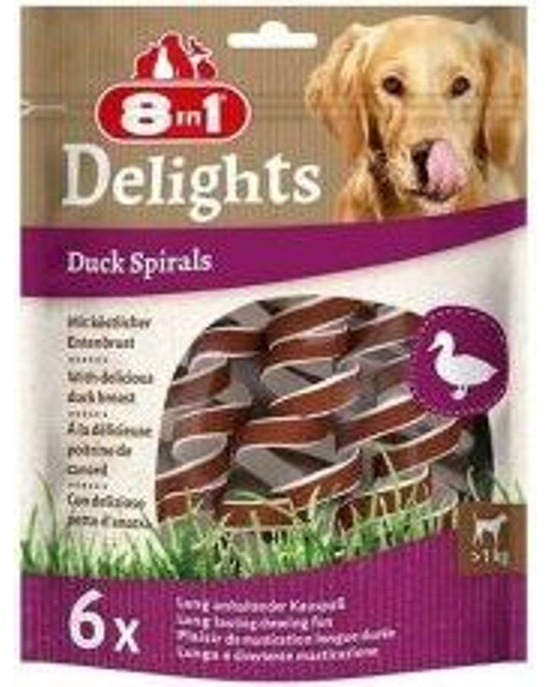 8in1 Smart Spirals Ördekli Burgu Çiğneme Köpek Ödülü 6'lı