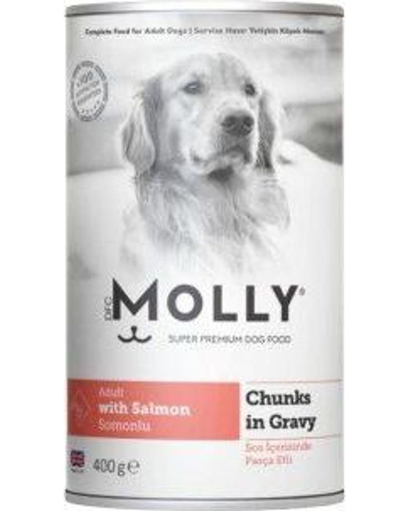 Molly Sos İçinde Parça Somonlu Yetişkin Köpek Konservesi 400 gr
