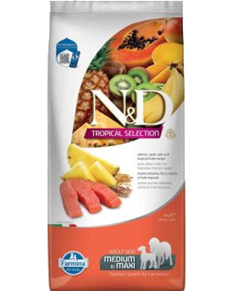 N&D Tropical Somonlu Düşük Tahıllı Orta-Büyük Irk Köpek Maması 10 kg