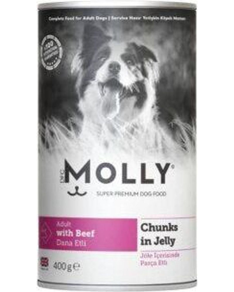 Molly Jöle İçinde Parça Danalı Yetişkin Köpek Konservesi 400 gr