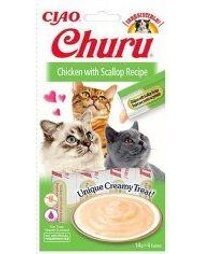 Ciao Churu Tavuklu ve Deniz Taraklı Krema Kedi Ödülü 4 x 14 gr