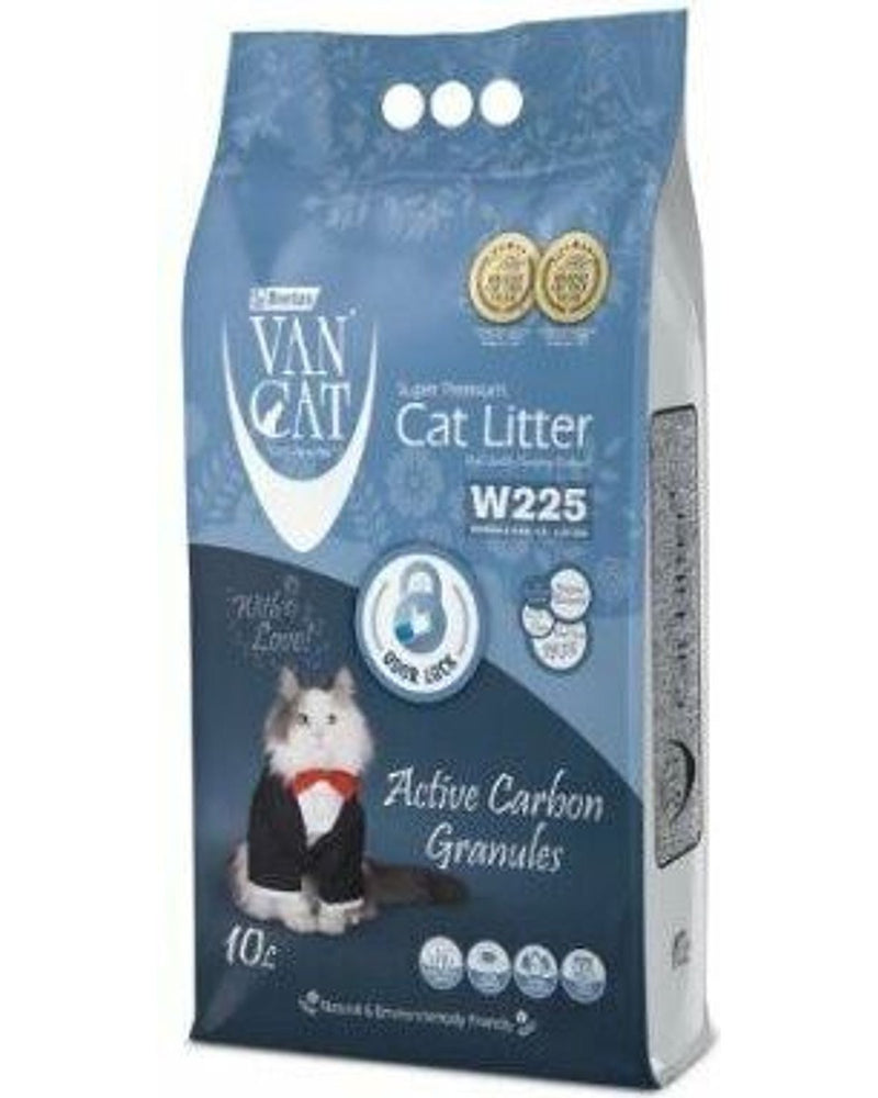 Van Cat Aktif Karbonlu İnce Taneli Topaklanan Bentonit Kedi Kumu 10 L
