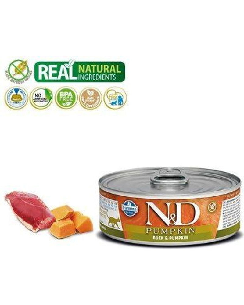 N&D Balkabaklı Ördekli Tahılsız Yetişkin Kedi Konservesi 70 gr