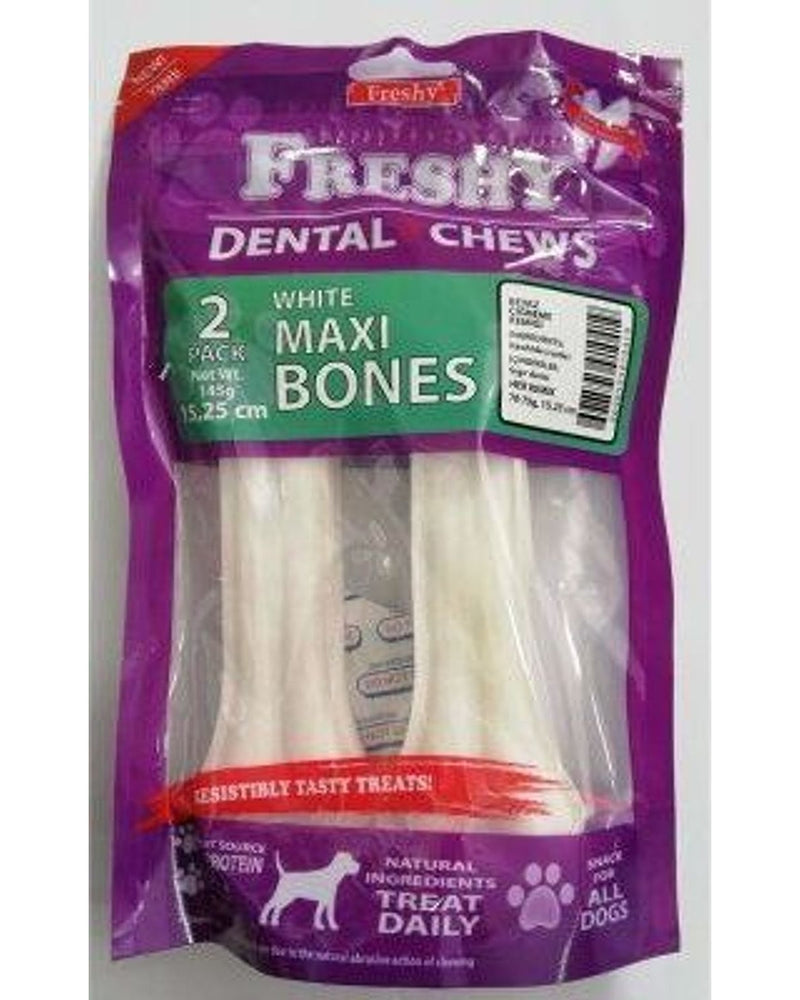 Freshy Presli Beyaz Deri Köpek Çiğneme Kemiği 70-75 gr 2'li Paket
