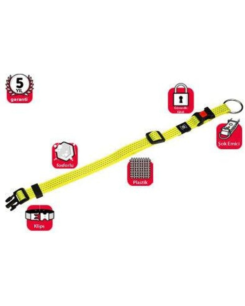 Karlie Kilitli Ayarlanabilir Köpek Boyun Tasması 45-65 cm (Sarı)