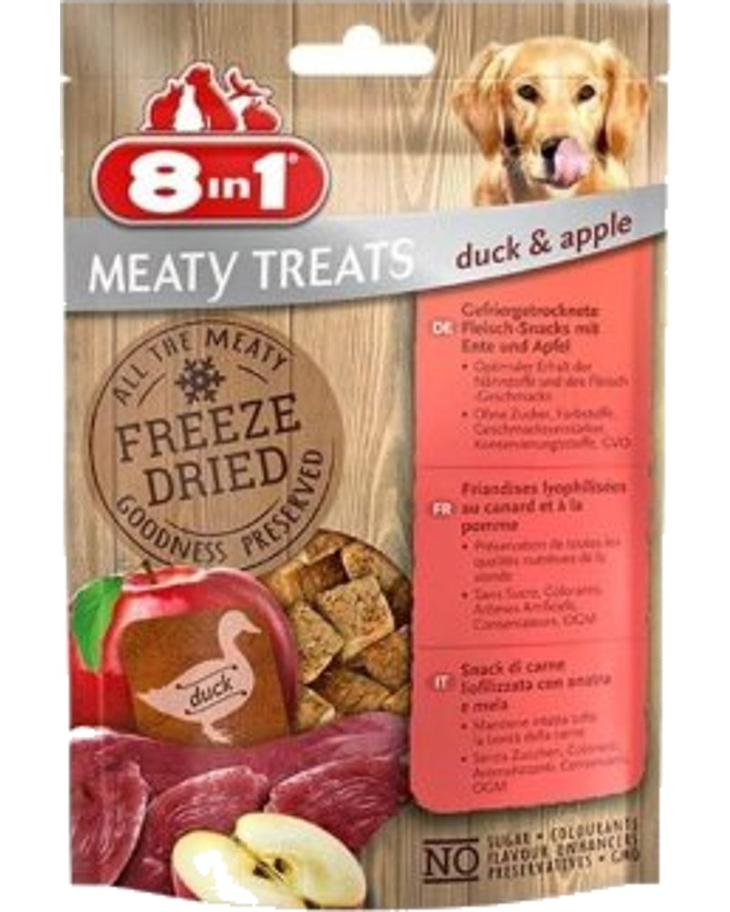 8in1 Kurutulmuş Ördekli Elmalı Tahılsız Köpek Ödülü 50 gr