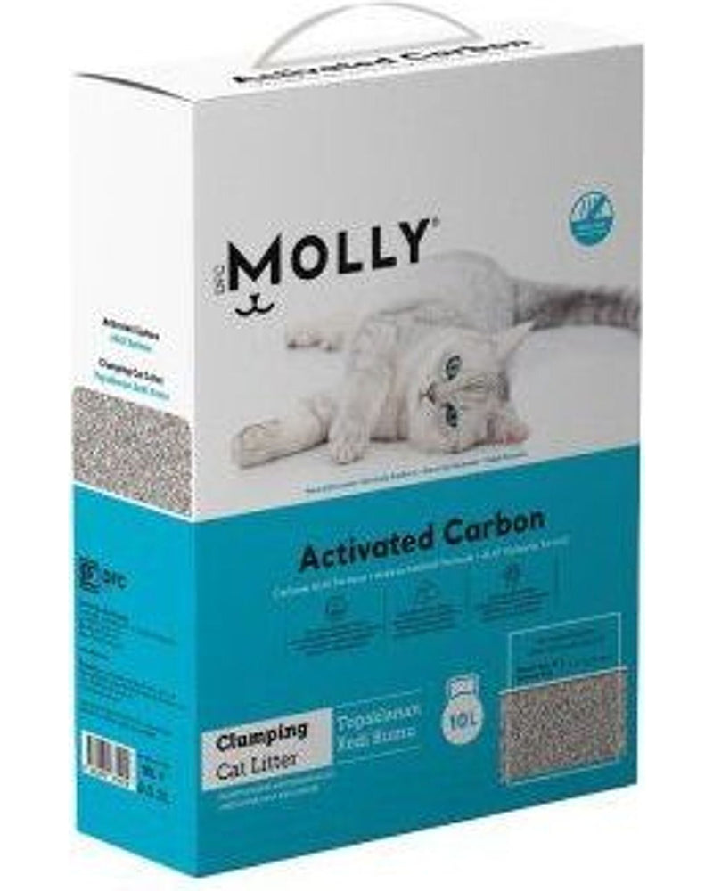 Molly Aktif Karbonlu Topaklanan Bentonit Kedi Kumu 10 L