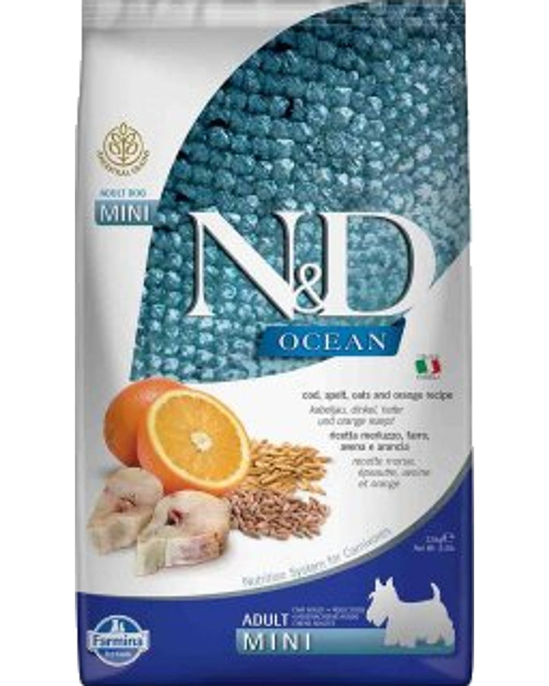 N&D Ocean Düşük Tahıllı Balıklı Mini Irk Köpek Maması 2,5 kg