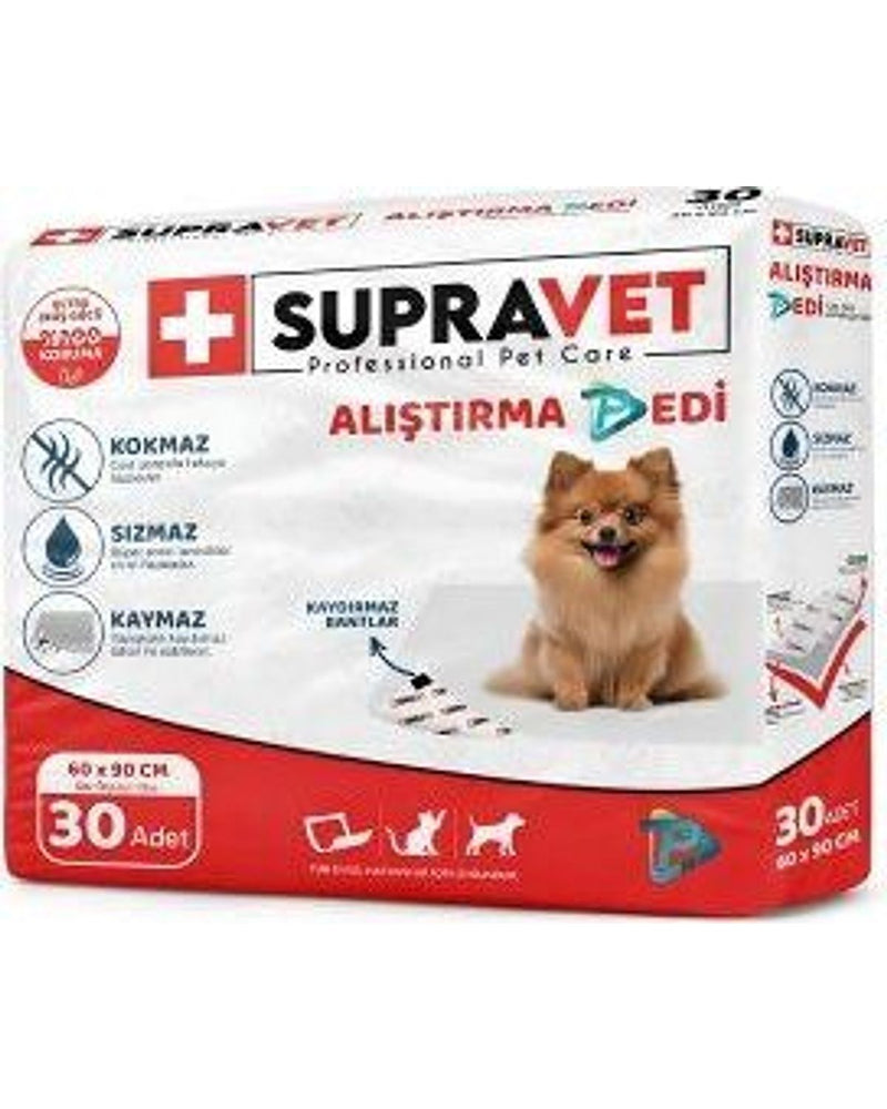 Supravet Süper Emici Bantlı Köpek Çiş Pedi 60x90 cm (30'lu)