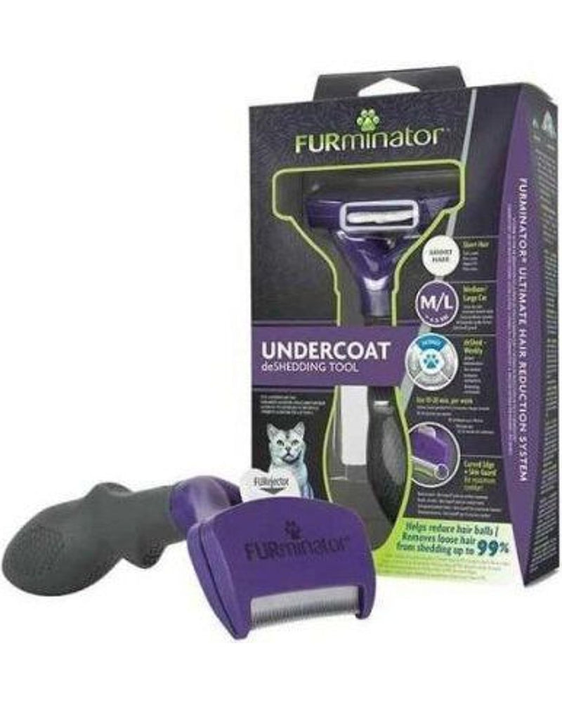 Furminator Uzun Tüylü Dökülme Azaltıcı Kedi Tüy Tarağı L