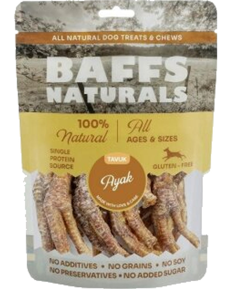 Baffs Naturals Kurutulmuş Tavuk Ayağı Köpek Ödülü 100 gr