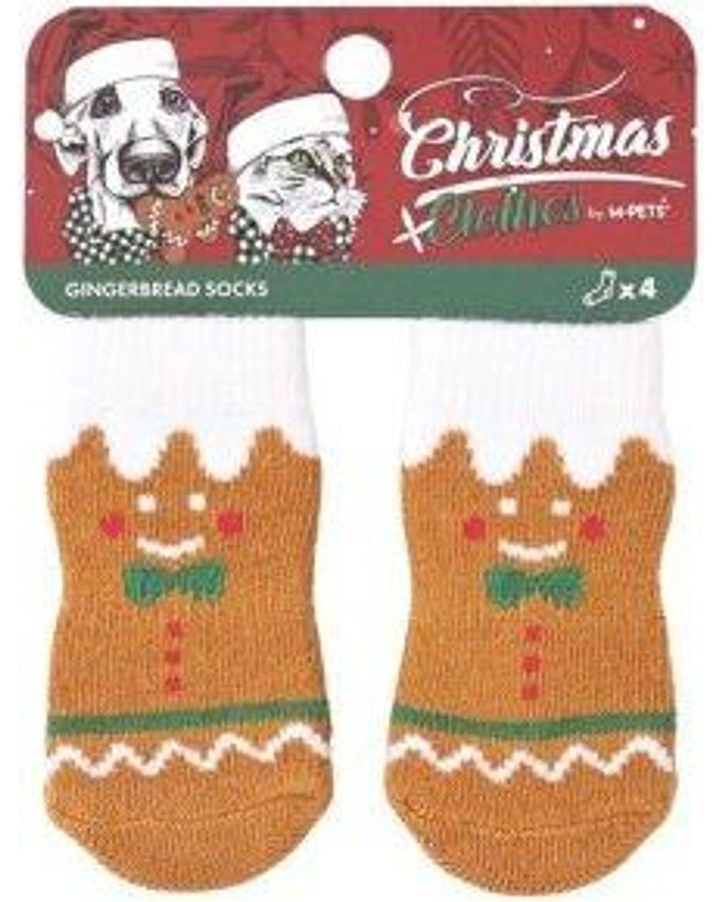 M-Pets Gingerbread Kaymaz Tabanlı Köpek Çorabı 4'lü