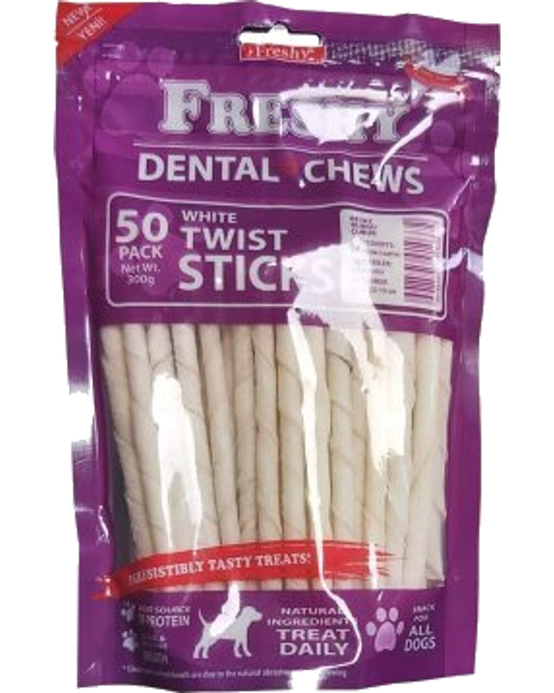 Freshy Beyaz Burgu Dental Çubuk 13 cm 50'li 300 gr