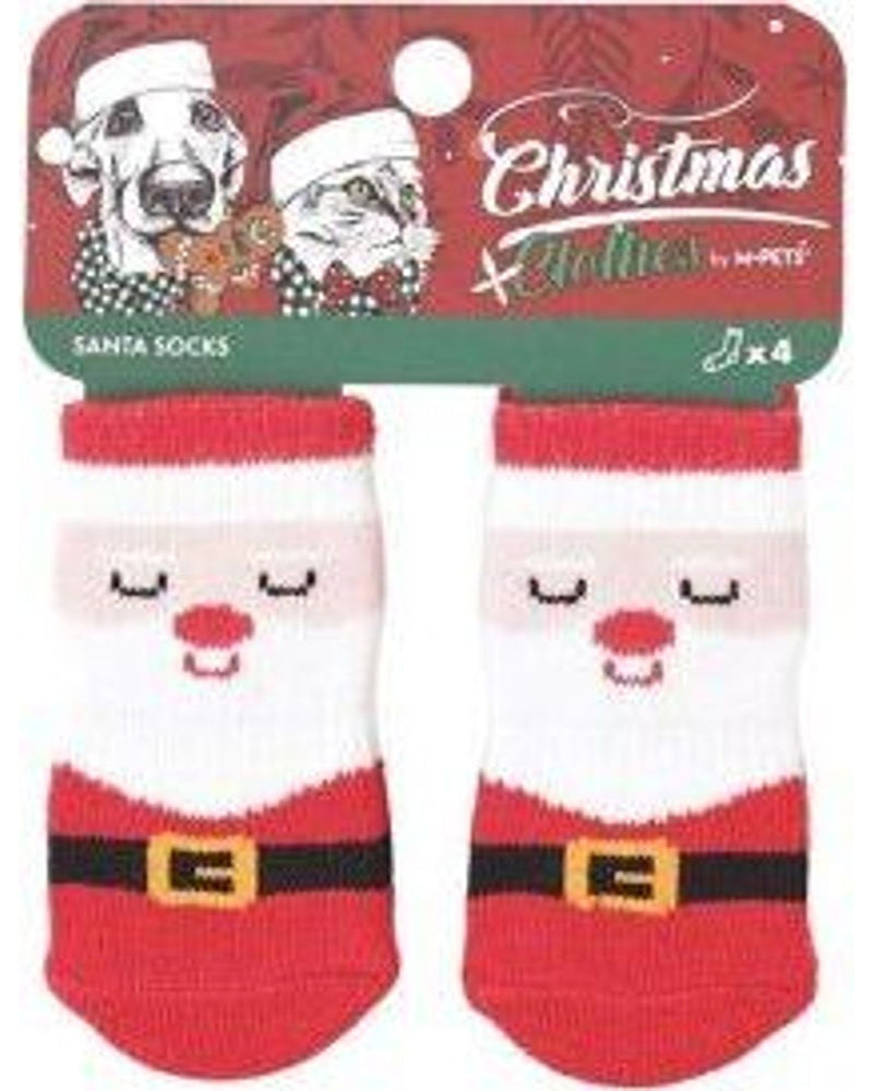M-Pets Yılbaşı Temalı Kaymaz Tabanlı Köpek Çorabı 4'lü
