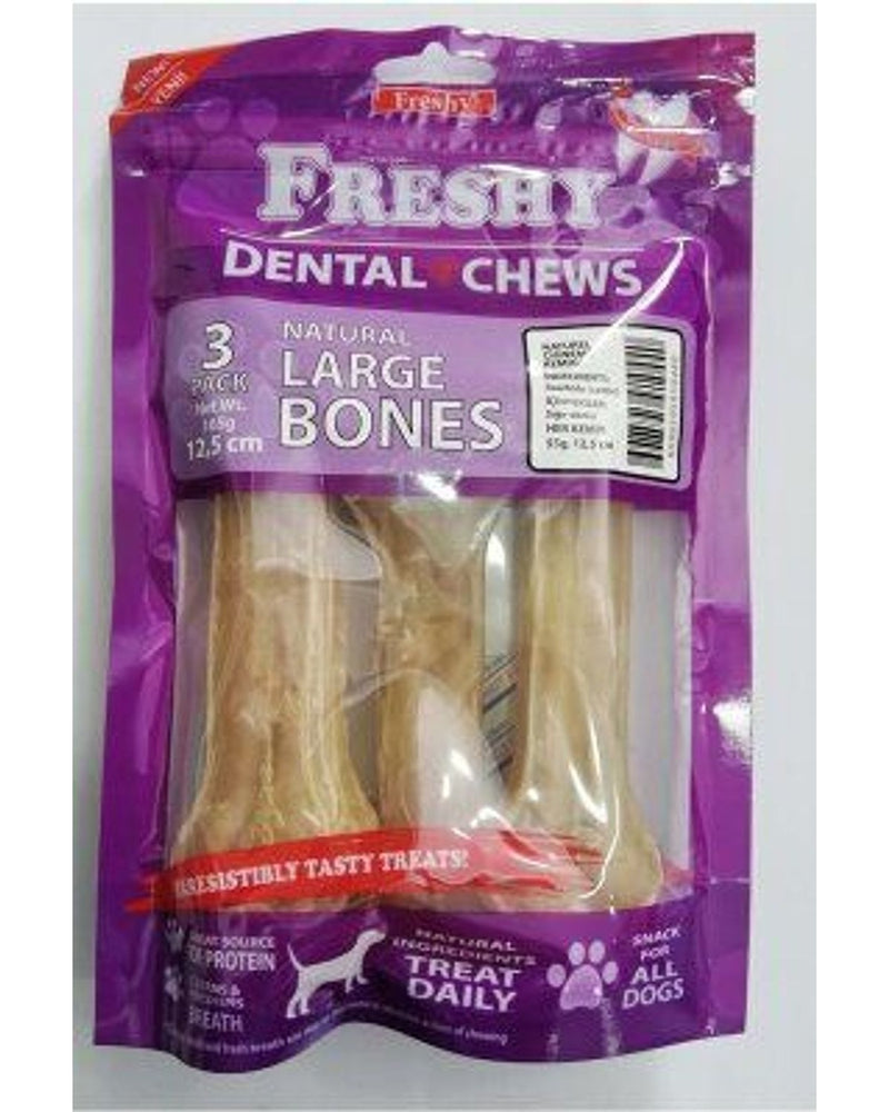 Freshy Diş Temizleyen Dental Köpek Çiğneme Kemiği (3'lü, 165 gr)