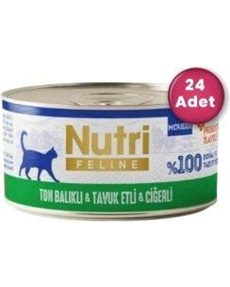 Nutri Feline Ton Balıklı Tavuklu Mousse Tahılsız Konserve 70 gr x 24