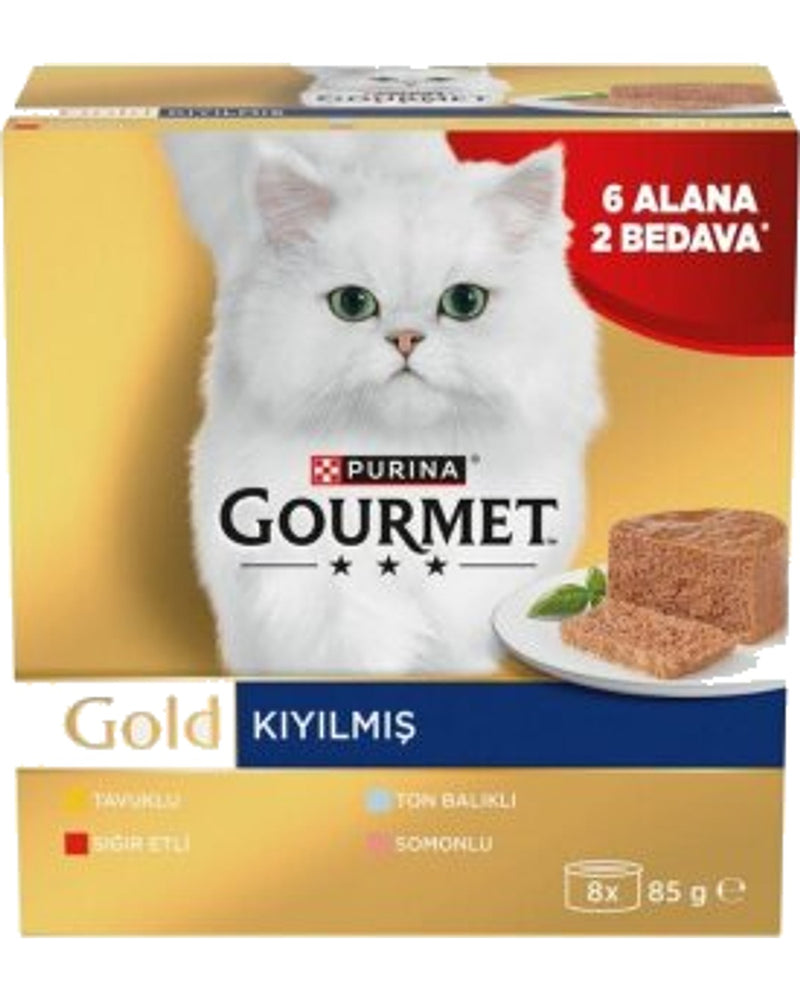 Gourmet Gold Kıyılmış Karışık Çeşit Yetişkin Kedi Konservesi 85 g 8'li