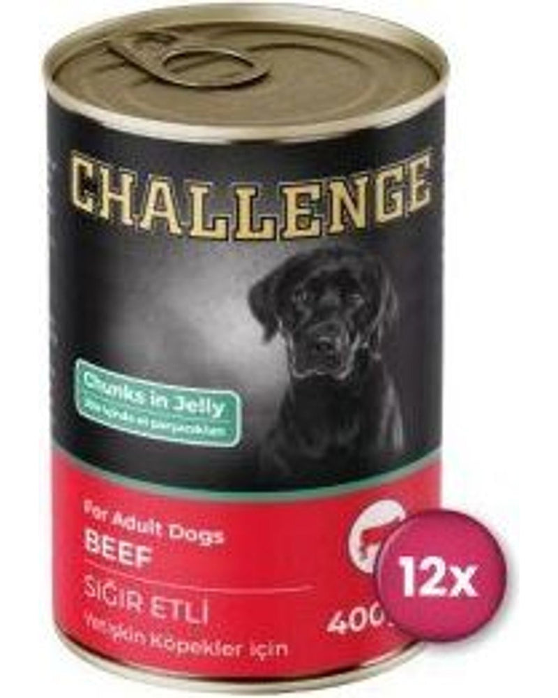 Challenge Katkısız Sığır Etli Köpek Konservesi 400 gr (12 Adet)
