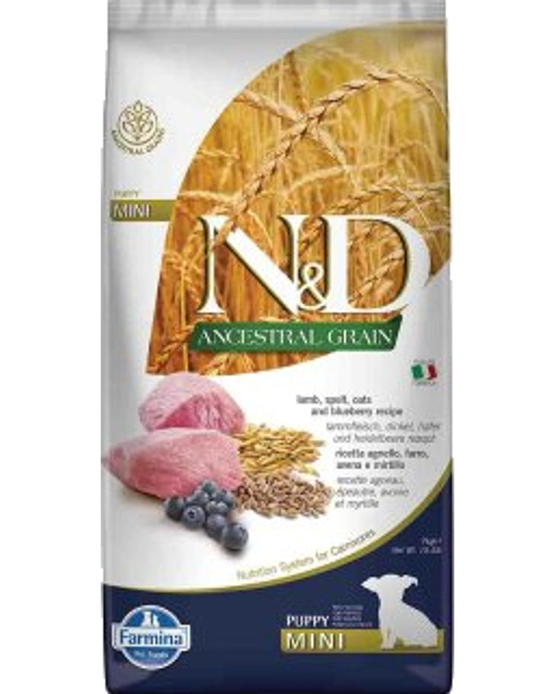 N&D Düşük Tahıllı Kuzu-Yaban Mersinli Küçük Irk Yavru Maması 7 kg