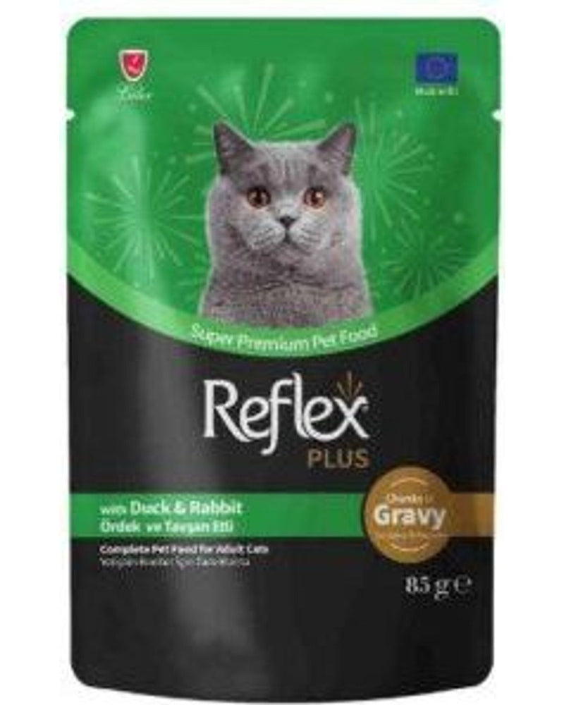 Reflex Plus Sos İçinde Parça Ördek ve Tavşanlı Kedi Konservesi 85 gr