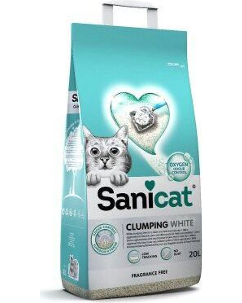 Sanicat Koku Kontrollü Topaklanan Beyaz Bentonit Kedi Kumu 20 L