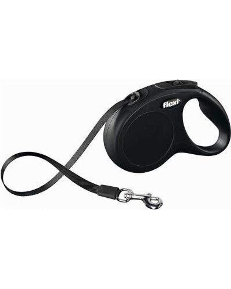 Flexi New Classic 5 m Otomatik Şerit Tasma (Siyah, Small)