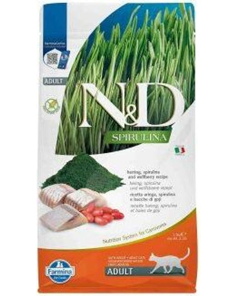N&D Spirulina Ringa Balıklı Yetişkin Kedi Maması 1,5 kg