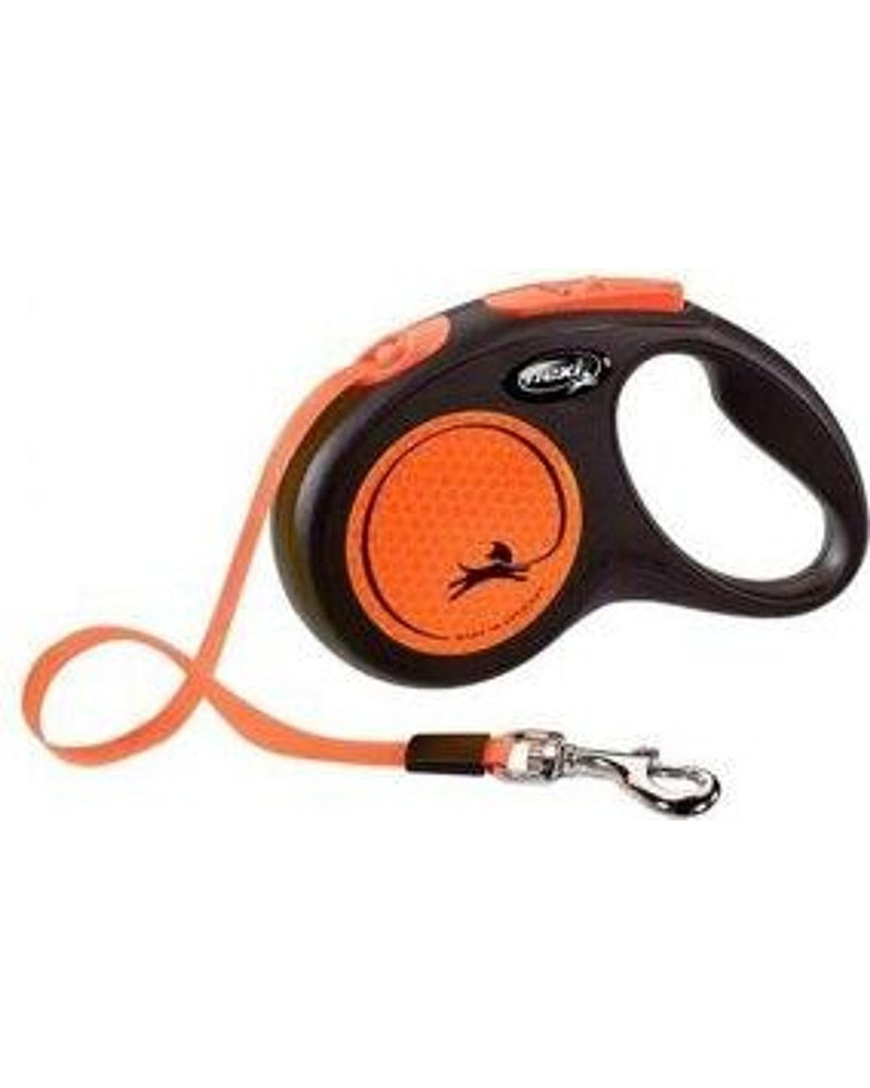 Flexi Neon 5 m Otomatik Şerit Tasma (Turuncu, Small)