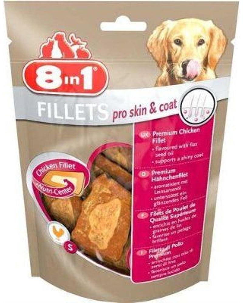 8in1 Keten Tohumu Yağlı Tavuklu Köpek Fileto Ödülü 80 gr