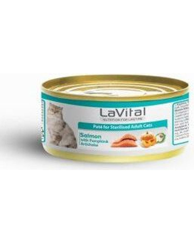 LaVital Somonlu ve Enginarlı Kısırlaştırılmış Yaş Kedi Maması 85 gr