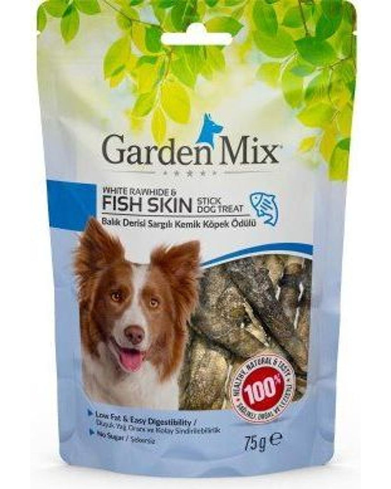 Garden Mix Balık Derisi Sargılı Köpek Ödül Kemiği 75 gr
