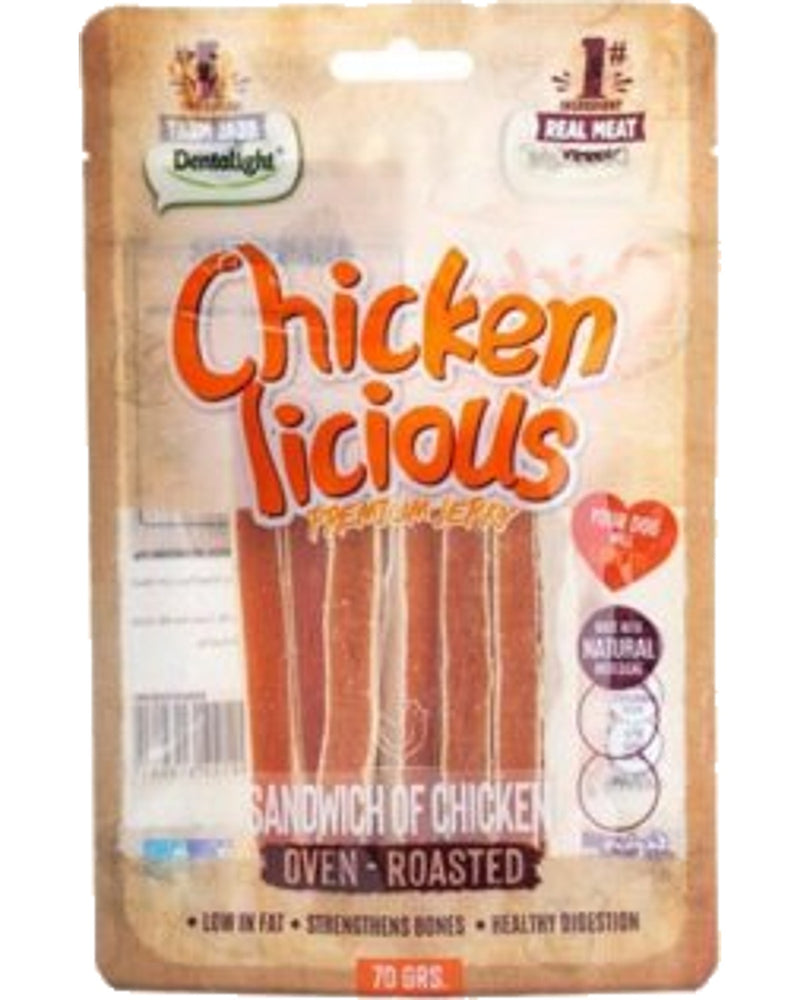Dentalight %100 Tavuk Etli Sandwich Köpek Ödülü 70 g