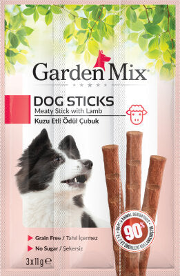Garden Mix Kuzu Etli Çubuk Köpek Ödülü 3 x 11 gr
