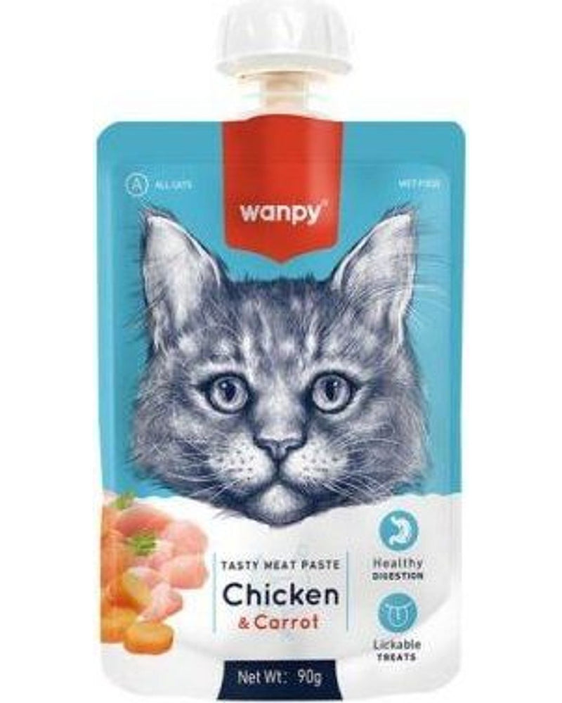 Wanpy Tavuklu Havuçlu Sıvı Kedi Ödül Ezmesi 90 gr