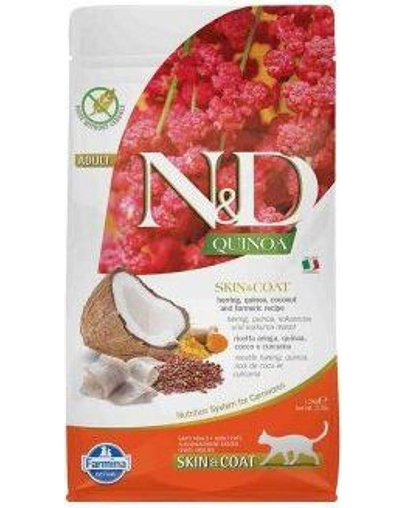 N&D Quinoa Tahılsız Ringa Balıklı Deri-Tüy Kedi Maması 1,5 kg